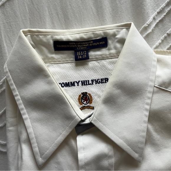 Vintage Tommy Hilfiger White Cotton Button Up Dress Shirt - Picture 5 of 5